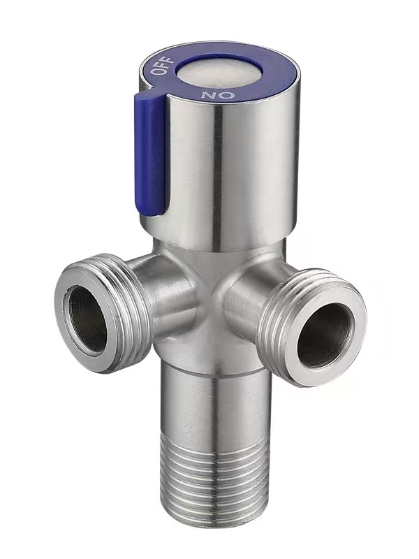 Hannun shuɗi 90° Dual Outlet Valve Mai Hannun Hannu Uku