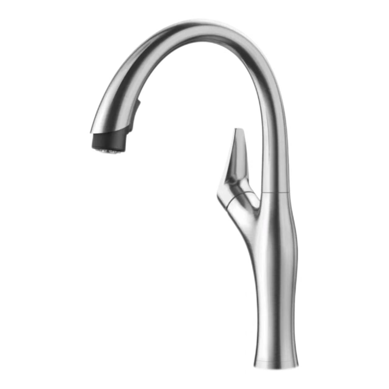 Bakin Karfe Gogaggen Mai Rarraba Gooseneck Fitar Faucet
