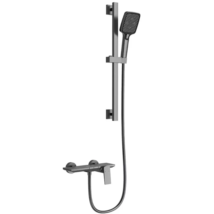 Gunmetal Grey Square Shawa Saita Tare da Madaidaicin Slide Bar