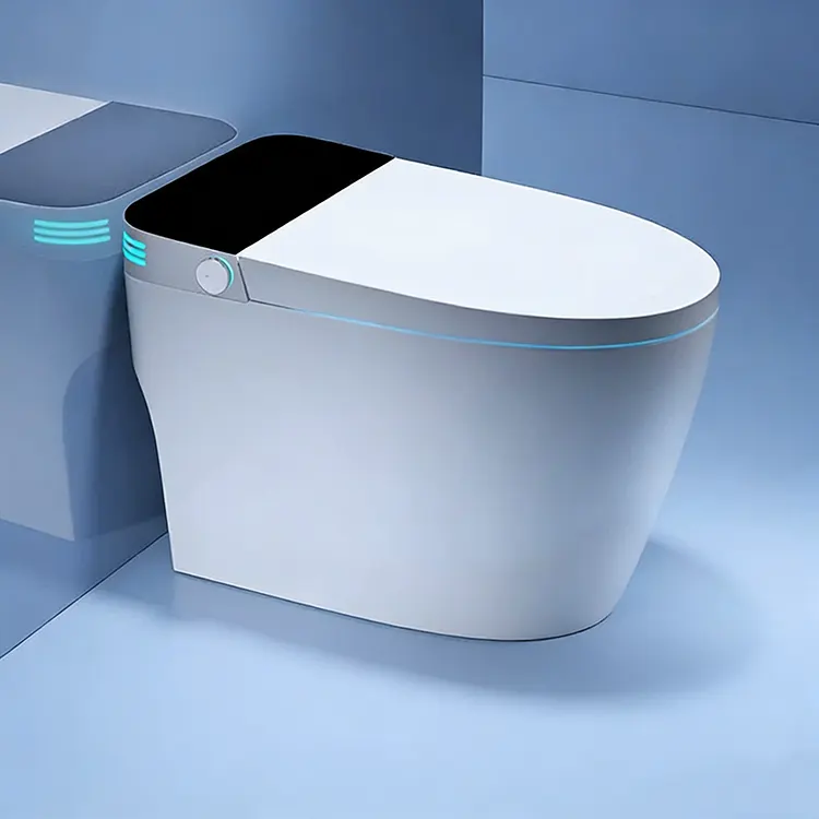 Dijital Nuni LED Mai Rufe Juya-Top Garkuwar Kumfa Siphon Smart Toilet