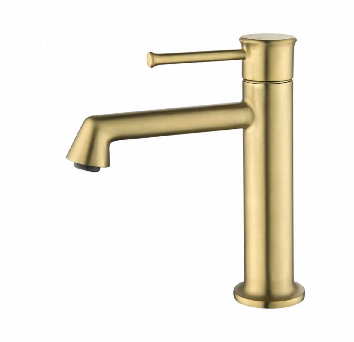 Faucet na Silinda guda ɗaya na Matte Gold