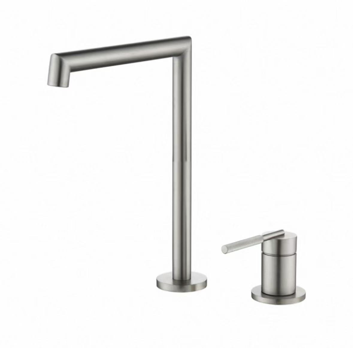 Madubi Azurfa Geometric Rarraba Faucet