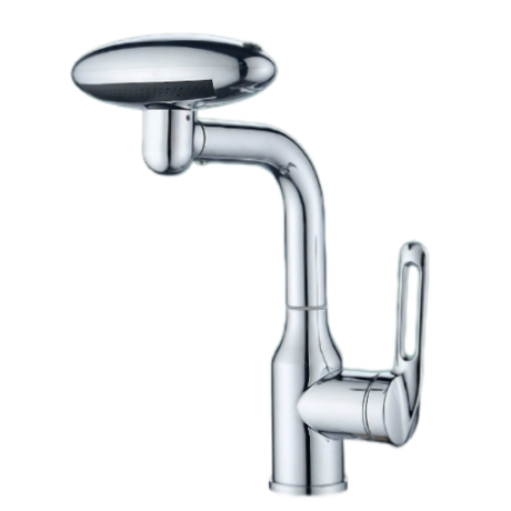 Madubin Azurfa Babban Fashe Basin Faucet