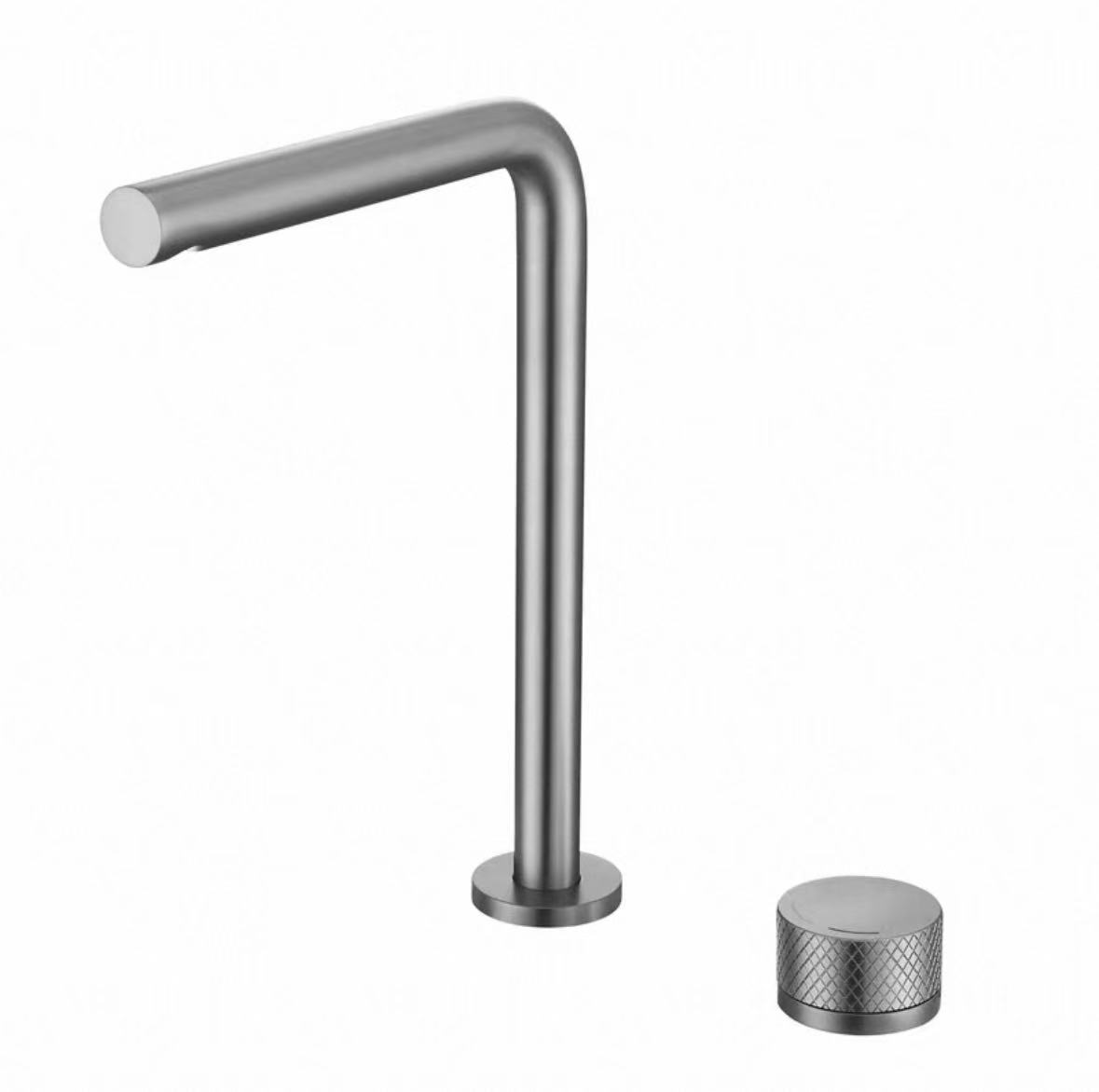 Pure Black Geometric Split Faucet